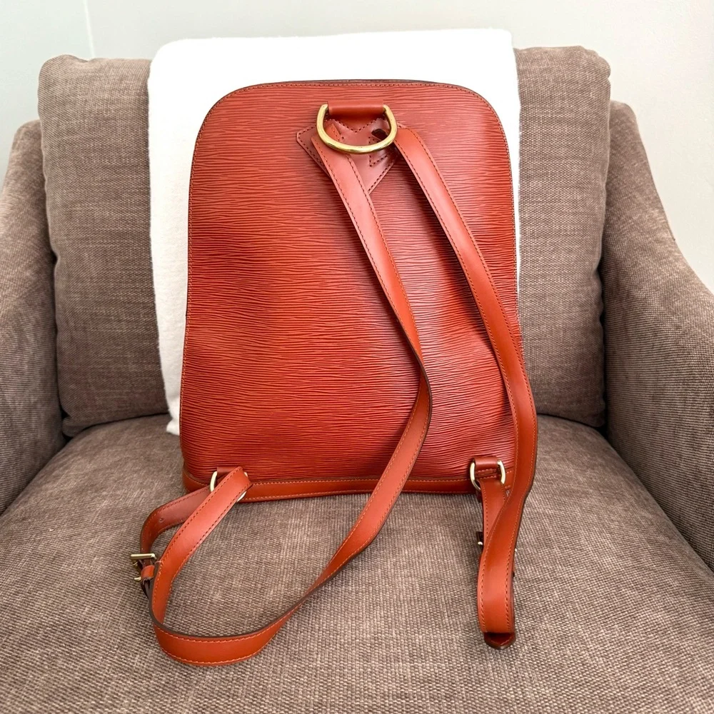 Authentic Louis Vuitton Epi Gobelin Backpack M52293 brown Epi leather